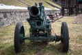 Old rustic cannon from world war two Royalty Free Stock Photo