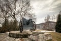 Old rustic cannon from world war two Royalty Free Stock Photo