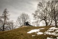 Old rustic cannon from world war two Royalty Free Stock Photo