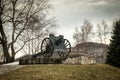 Old rustic cannon from world war two Royalty Free Stock Photo