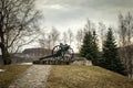 Old rustic cannon from world war two Royalty Free Stock Photo