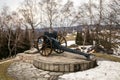 Old rustic cannon from world war two Royalty Free Stock Photo