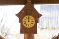 Old rustic clock on a light background