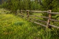 Old Rustic Fence and Wildflowers In Colorado Royalty Free Stock Photo