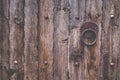 Old rustic and grunge wood texture door with bolt Royalty Free Stock Photo