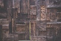Old rustic and grunge wood texture door close up Royalty Free Stock Photo