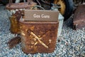 An old rustic and grungy gas cans