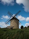 Old rustic historic windmill on a hill Mont Dol moulin Dol de Bretagne Saint Malo Ille et Vilaine Brittany France