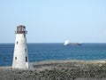 Old rustic white lighthouse in Nassau Bahamas