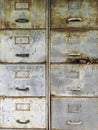 old rustic pull drawer steel filing cabinet Royalty Free Stock Photo