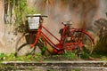 Rustic red bicycle Royalty Free Stock Photo