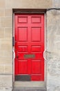 Old and rustic red European door