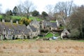 Old stone houses in english countryside landscape Royalty Free Stock Photo