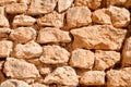 Old rustic stone wall made using only natural materials. Royalty Free Stock Photo