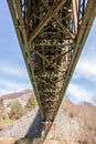 Old rustic train bridge from below Royalty Free Stock Photo