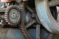 Old and rustic wheels of agricultural machinery