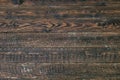 Old rustic wood table. Dark wood texture. Top view