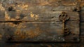 Antique wooden door with a heart-shaped keyhole and iron lock. vintage feel, rustic charm. ideal for background or