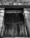 Ancient rustic wooden door or window