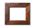 Old rustic wooden picture frame hanging on a white wall Royalty Free Stock Photo