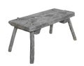 Old rustic wooden seat isolated.