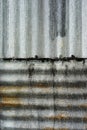Old rustic zinc sheet wall texture. grunge rusty wall background. Royalty Free Stock Photo