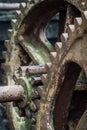 Old rusting disused boat winches