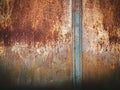 Old rusting with peeling paint metal blank designer background Royalty Free Stock Photo