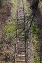 old rusty abandoned railway, top view Royalty Free Stock Photo