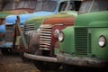 Old rusty abandoned trucks