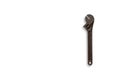 Close up of old rusty adjustable spanner isolated on a white background. Home Worker Plumbing Pipe Tool Royalty Free Stock Photo