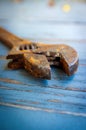 Old Rusty Adjustable Wrench Royalty Free Stock Photo