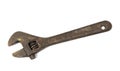 Old rusty adjustable wrench Royalty Free Stock Photo