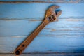 Old Rusty Adjustable Wrench Royalty Free Stock Photo