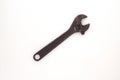 Old rusty Adjustable Wrench on white background. Royalty Free Stock Photo