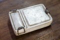 Old and rusty aluminium lunch box Royalty Free Stock Photo