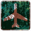 Old rusty American road sign - Airport sign