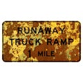 Old rusty American road sign - Runaway truck ramp