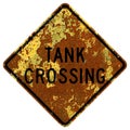 Old rusty American road sign - Tank crossing, Pennsylvania Royalty Free Stock Photo