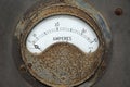 Old rusty ampere meter