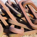 Old rusty anchor chain