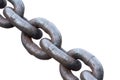 Old rusty anchor chain. Iron chain links on white background Royalty Free Stock Photo