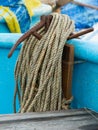 Old rusty anchor on a fishingboat