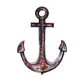 Old rusty anchor of marine ship vessel. Marine themes.