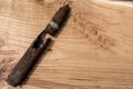 Old rusty artillery shell and aircraft projectile on wooden background, shells bullets of world war 2 found, digged out from the