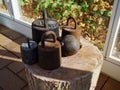 Old and rusty balance weights Royalty Free Stock Photo