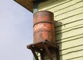 Old rusty barrel for rainwater Royalty Free Stock Photo