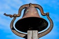 Old Rusty Bell Blue Sky Background