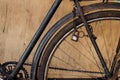 Old rusty bicycle with chain and lock on the wheel Royalty Free Stock Photo