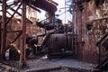 Old rusty blast furnace equipment of the metallurgical plant Royalty Free Stock Photo